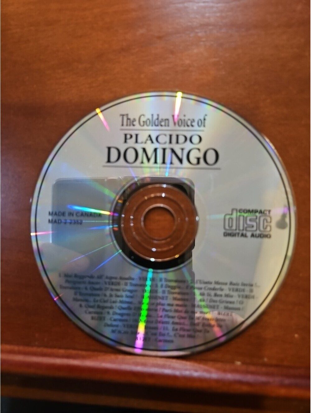 The Golden Voice of Placido Domingo CD Puccini Verdi Bizet Wagner  Disc Only